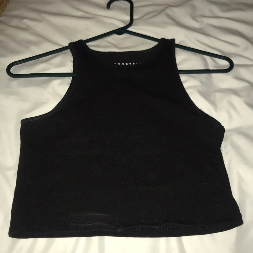 Black high neck crop top